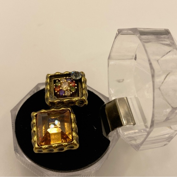 Carolina Herrera Luxury Vintage Dual Stone Ring from the 80s Gold Plated B/6.5” - Picture 6 of 13